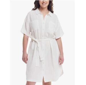 Weatherproof Vintage White Cotton Gauze Casual Lagonlook Dress